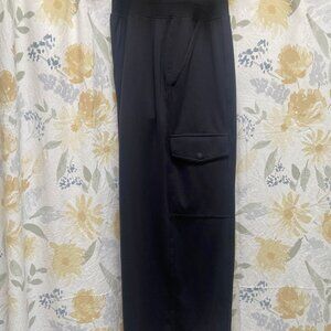 Athleta Black Venice High Rise Wide Leg Cargo Pant Size Large Petite